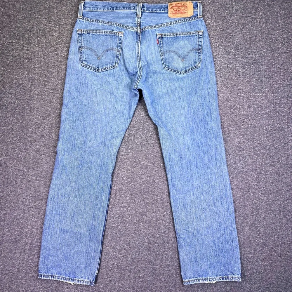Levis 501‎ Original Jeans Mens 36x32 Blue Straight Leg Casual Casual Button Fly